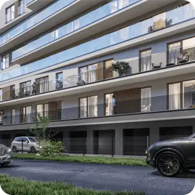 Wizualizacji inwestycji Nad Kamieniczanką Bielsko-Biała Kochanowskiego od strony północnej z lotu ptaka