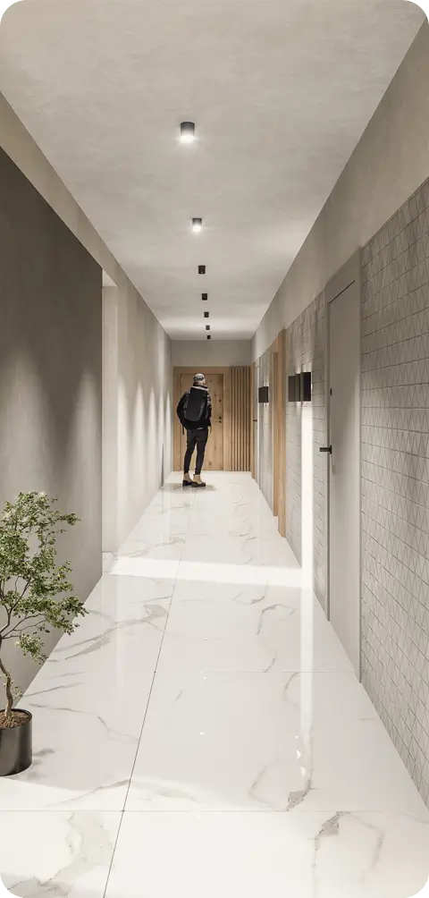 Wizualizacji inwestycji Nad Kamieniczanką Bielsko-Biała Kochanowskiego od strony północnej z lotu ptaka