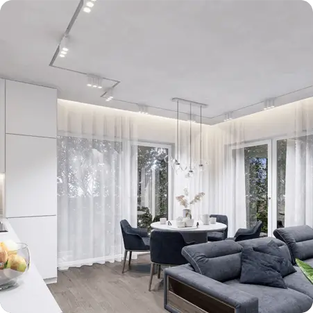 Wizualizacji inwestycji Nad Kamieniczanką Bielsko-Biała Kochanowskiego od strony północnej z lotu ptaka