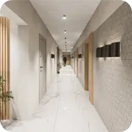 Wizualizacji inwestycji Nad Kamieniczanką Bielsko-Biała Kochanowskiego od strony północnej z lotu ptaka